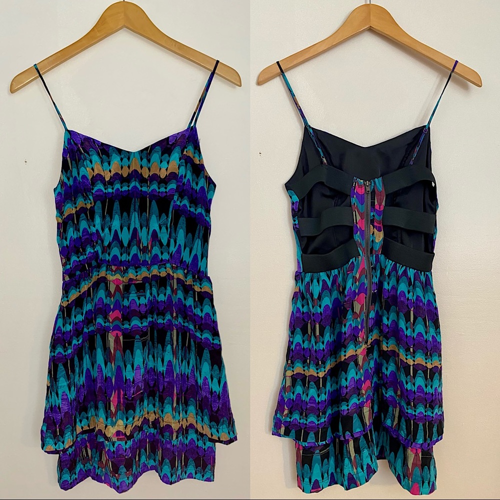 Hemline silk open back dress